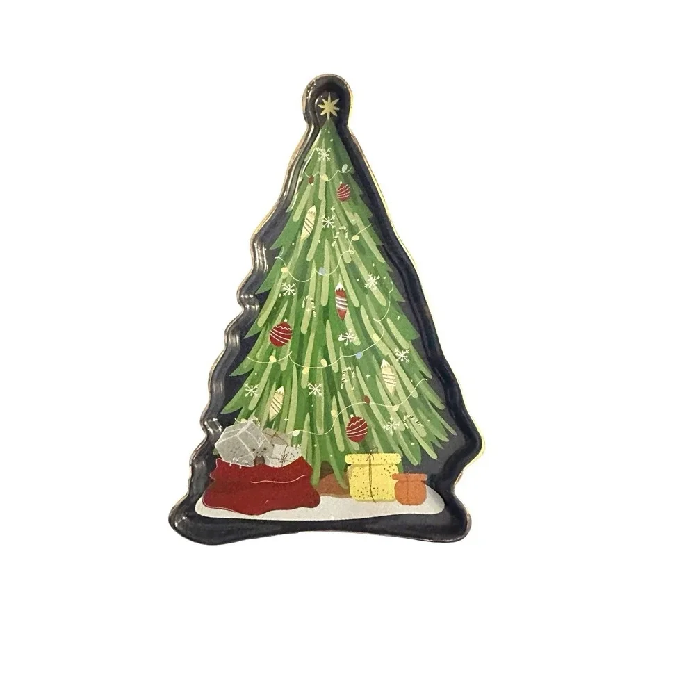 Bklyn Ceramic Christmas Tree Spoon Rest Holiday Colorful Kitchen NWT